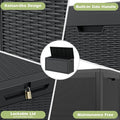 Deck Box, 60 Gallon Black Resin Outdoor Storage Box with Lockable Lid