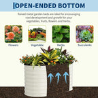 Garvee Galvanized Raised Garden Bed Outdoor, 4x2x2 ft Metal Planter Box for Flowers Vegetables, Rust-Resistant Raised Garden Beds for Gardening, Easy Assembly Outdoor Garden Box & Planters, Beige