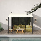 Outsunny 10' x 10' Outdoor Pergola Gazebo with UV-Resistant Canopy and Metal Frame, Sun Shade Shelter for Porch, Patio, Deck, Backyard, Cream White