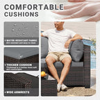 LEVELEVE 7 Pieces Outdoor Patio Furniture Sets,Rattan Conversation Sectional Set,Manual Weaving Wicker Patio Sofa with Tea Table