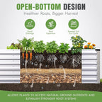 INNO STAGE 8x3x2ft Galvanized Raised Garden Bed, Raised Garden Bed Kit-Metal Planter Box Outdoor, Planting for Vegetables, Fruits, Herbs, Flowers, Silver