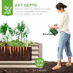 Best Choice Products 8x4x2ft Outdoor Metal Raised Garden Bed, Deep Root Planter Box for Vegetables, Herbs & Flowers, 478-Gallon Capacity, 100% Non Toxic Materials - Taupe
