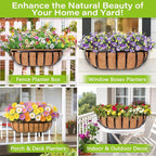 Legigo 4 Pack Trough Coco Liner for Planters- 30 Inch Window Box Liners Coconut Coir Basket Liners, Planter Box Coconut Liner for Window Flower Box Pots, Fence Trough Planter, Wall Planter Basket