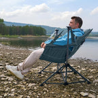 TIMBER RIDGE Hammock Camping Chair with Adjustable Backrest, Heavy Duty Folding Hammock Chair Supports 300lbs, Portable Hammock Chair for Camping, Travelling and Patio, Blue