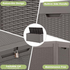 Outdoor Storage Box, 60 Gallon Outside Deck Box Waterproof, Resin Outdoor - Image 6