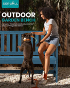 SERWALL Outdoor Bench, HDPE Outdoor Benches Weatherproof, 2-Person Garden Bench with 660 lbs Weight Capacity, Patio Benches for Outdoors, Garden, Porch, Backyard and Park, Navy, 6 Pack