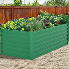 YITAHOME 6x3x2ft Outdoor Raised Garden Bed Kit, Large Metal Patio Planter Box with Gloves, Support Rod for Plants Vegetables Flowers, Green