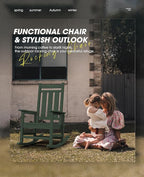 KINGYES Oversized Outdoor Rocking Chair, All-Weather Patio Rocking Chairs for Porch, HDPE Outdoor Patio Rockers with High Back & Wide Seat for Garden, Lawn, Green