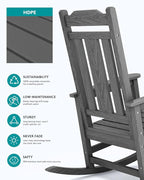 Oversized Rocking Chair Set of 2 Outdoor – Grey