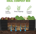 2PCS 4x2x1FT Galvanized Raised Garden Bed,Planter Raised Beds-Metal Garden Box,Large Plant for Outdoor Planting, Vegetables Bed，Flower,herb-Black