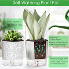 4 Pack Self Watering Pots for Indoor Plants, 4/5.5 Inch Lightweight Planters with Water Reservoir, Flower Pots for African Violet, Spider Plant, Orchid