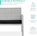 Conversation Set: 4-Piece Gray Wicker Patio Set with Glass Coffee Table