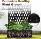 Metal Raised Garden Bed with Trellis & Privacy Screen, 71"x40"x11.8" Galvanized Freestanding Planter Box for Patio Balcony, Modern Planter with Drainage for Climbing Plants, Flowers & Vegetable