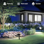 Linkind Solar Spot Lights Outdoor Waterproof IP67, 60 LED Solar Flood Lights 30% High Conversion Landscape Lighting for Garden Yard Pathway (4 Pack, Cool White)