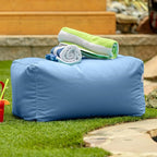 Jaxx Leon Outdoor Bean Bag Ottoman, Ocean Blue