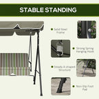 Outsunny 3-Seat Outdoor Patio Swing Chair - Image 4