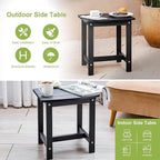Y&M Outdoor Side Table, HIPS Adirondack Small Single Table, Waterproof Square Outside Table, Balcony Modern End Tables for Patio, Pool, Beach, Porch, Deck, Indoor or Outdoor Use, Black