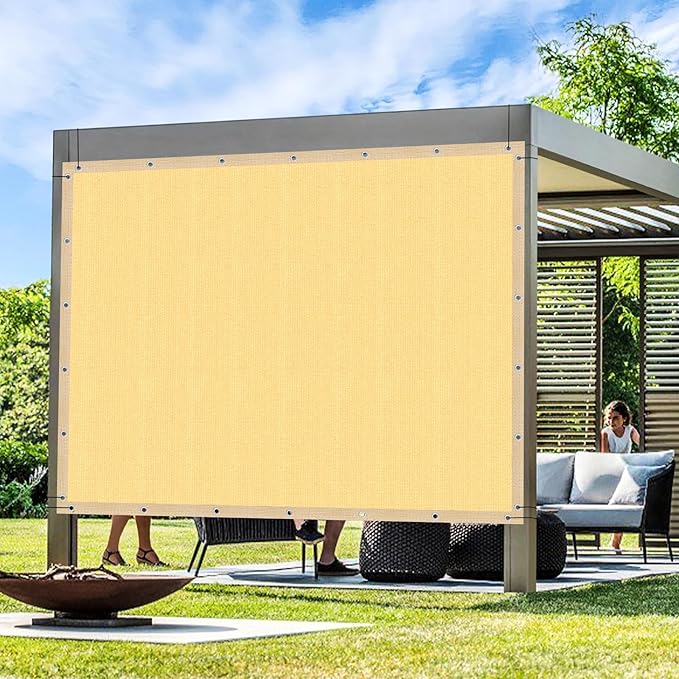Artpuch Outdoor Pergola Shade Cover 13x19 FT Sun Shade Cloth with Grommets Sand 90% UV Protection Canopy Patio Privacy Screen (Customized Available)