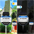 (Set of 2) Solar Power Deck LED Light Clip-On Yard Security Sign Spotlight (Large Capacity Battery, Max14 Hours Working)