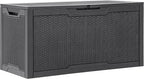 YITAHOME 100 Gallon Resin Deck Box, Weather Resistant Outdoor Storage Box, Lockable Indoor Outdoor Storage for Supplies and Essentials, Dark Gray