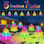 Solar Lights Outdoor Waterproof 7 Colorful Changing Ice Cream Rainbow Jellyfish Lights 3 Pack Solar Garden Lights Decor for Outside Yard Patio Pathway Decorations, Gifts for Mother's Women Kids