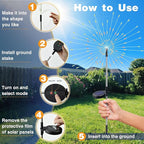 btfarm 4 Pack 120 LED Solar Garden Lights Outdoor, 8 Modes Firework Lights Solar Powered, Waterproof Twinkle Fairy Light Outside for Yard Patio Pathway Pool Christmas Party Decorative, Multicolor
