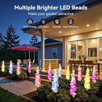 KOOPER Solar Lights Outdoor Garden Decor, 4 Pack Upgraded Delphinium Solar Garden Lights with 36 LEDs, Vivid Flowers Outdoor Waterproof for Landscape Patio Yard Decor