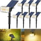 102 LED Solar Spot Lights Outdoor Waterproof IP65, Adjustable Landscape Spotlights, [8 Pack/4 Modes] Auto On/Off Solar Powered Flood Lights for Outside Yard Garden Wall Pathway (Warm White)
