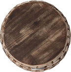 Balkene Home 62419 Maya Oval Rustic Garden Stool Wood Outdoor Seating & End Table Portable Adaptable Outdoor Furniture - Seasoned Patina Finish