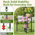 3 Tier Plant Stand Outdoor Tall Metal Corner Plant Stand for Patio Garden Balcony Living Room Bedroom Indoor Tiered Plant Shelf Black Kite