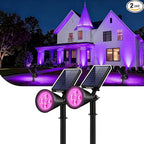 InnoGear Solar Lights Outdoor Waterproof Halloween Christmas Solar Garden Light for Outside Yard Landscape Lighting Pathway Spot Lights Spotlight Wall Light Auto On/Off, 2 Pack (Violet Purple Light)