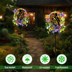 Cat Solar Lights Outdoor Garden,Silhouette Cat with Butterflies Waterproof Garden Stake for Yard, Lawn,Best Gifts for Women