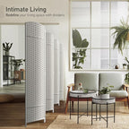 Sorbus 8 Panel Room Divider 6 ft. Tall - Privacy Screen, Extra Wide Double Hinged Panels, Mesh Hand-Woven Design, Partition Room Dividers and Folding Privacy Screens, Wall Divider for Room Separation