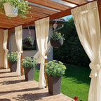 SpaceDresser Waterproof Outdoor Sheer Curtains for Patio - 4 Panels Rod Pocket Indoor Voile Sheer Curtain for Living Room,52W x 84L inch, Beige