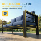 Solaste Aluminum Patio Furniture Set for All Weather, Oversized Metal Outdoor Furniture Set with 27.5" Deep Seating and 3.2" WIde Armrest, Outdoor Patio Conversation Sets with 10’’ Back Suport Cushion