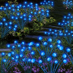Kohlrabi Solar Garden Lights Outdoor, 2 Pack 20 LED Solar Blue Firefly Lights Waterproof, Sway by Wind, Swaying Light for Yard Patio Backyard Garden Planter Flower Bed Pathway Outdoor Decoration