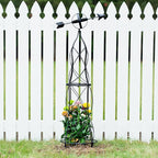 41-Inch Metal Obelisk Trellis – Elegant Garden Support for Climbing Plants, Perfect for Outdoor Rose Bushes and Tall Vines, Durable Metal Design with Arrow Top for Indoor and Outdoor Use
