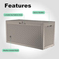 Deck Box, 100 Gallon Grey Resin, Lockable and UV-Resistant