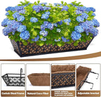 24 Inch Window Box Planters Outdoor,Deck Railing Planter Boxes with Coco Liner,Metal Hanging Window Flower Boxes for Balcony Fence Porch Garden Railing