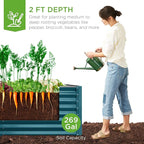 Best Choice Products 6x3x2ft Outdoor Metal Raised Garden Bed, Deep Root Box Planter for Vegetables, Flowers, Herbs, 269 Gallon Capacity, 100% Non Toxic Materials - Peacock Blue