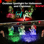 Spotlight Outdoor – 120V Plug-in, 2700K Warm White LED Landscape Spot Lights with RGB 3 Lenses for Yard, Garden, Lawn&Tree Decor, IP67 Waterproof, Perfect for Holidays&Everyday (1 Pack, Black)