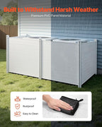 VEVOR Outdoor Privacy Screens, 50" W x 50" H Air Conditioner Fence, Pool Equipment Enclosure, Horizontal Vinyl Privacy Fence, Perfect to Enclose Trash Can and A/C Units (4-Panel)
