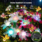 Garpar Solar Flowers Lights Outdoor Waterproof, Upgraded 8 Pack Solar Garden Lights with 32 Lily & 24 Butterflies, Bright Color Changing Outdoor Decor for Outside Yard Patio, Gift (8)