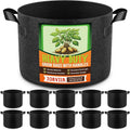 10 Pack 25 Gallon Grow Bags, Thickened Nonwoven Fabric Planter Pots with Handles, Heavy Duty 300G Garden Pots for Tomato, Potato and Vegetable