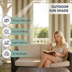 Extra Wide Outdoor Curtains Waterproof for Patio - 6 Panels Privacy Weatherproof Outside Curtains with Grommets for Gazebo, Pergola, Porch, Cabana, Balcony, 110 x 84 Inch, Cream