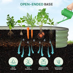 Galvanized Raised Garden Bed - 8×2×1ft Planter Raised Beds for Gardening | Oval Metal Garden Planter Box with Safety Edging and Bracing Rods for Vegetables Fruits and Flowers Oliver Green