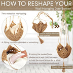 Shappy 1 Pack Jute Crochet Long Plant Hanger for 3 Inch to 12 Inch Pots, Macrame Plant Holder Rope with S Shaped Hooks for Halloween Home Decor (Brown)