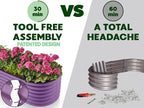 9-in-1 Galvanized Steel Raised Garden Bed // 8×2×1.5 ft Modular Planter for Gardening, Vegetables, Flowers // 18" Tall Metal Raised Garden Beds Outdoor (Purple) // Patented Design Planter Box