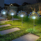YOTOZU 4 PCS Solar Firework Light, Outdoor Solar Garden Decorative Lights 120 LED Powered 40 Copper Wires String DIY Landscape Light for Walkway Pathway Backyard Decoration Parties Perfect Gifts(blue)