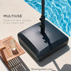 Best Choice Products 123lb Capacity Fillable Mobile Umbrella Base Heavy Duty Market Stand for Patio, Deck, Poolside w/ 4 Wheels, 2 Locks, 2 Knobs, Wind-Resistant Design - Bronze